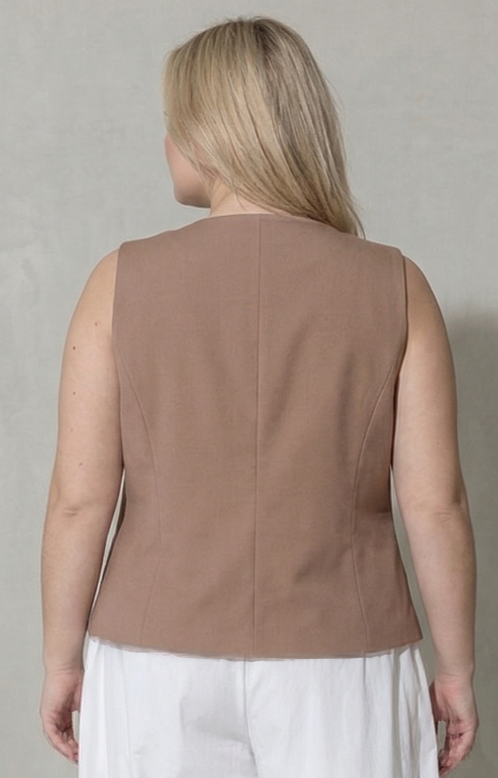 Chaleco cafe - CHALECO CURVY Boutiquemirel 