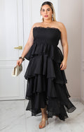 Vestido maxi de olanes