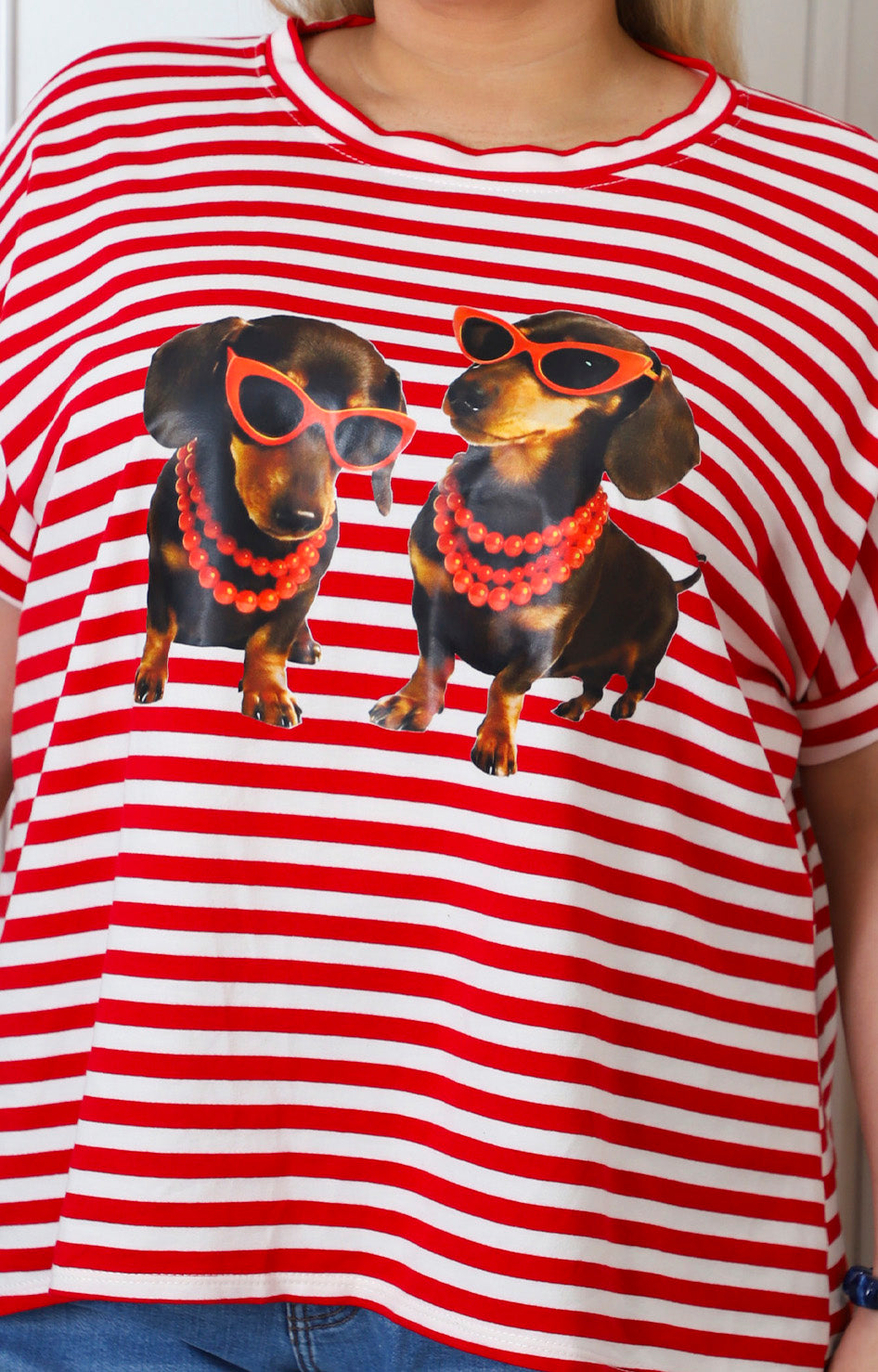 Blusa a rayas con estampado