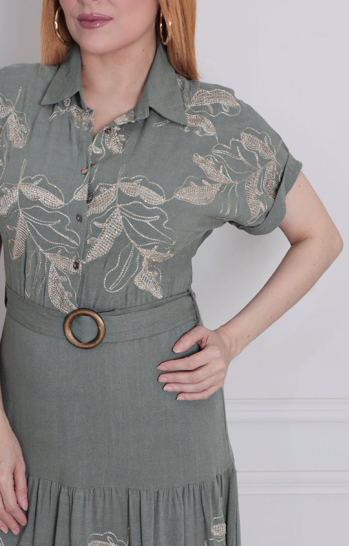 Vestido estampado con cinturòn - VESTIDO LARGO REGULAR Boutiquemirel 