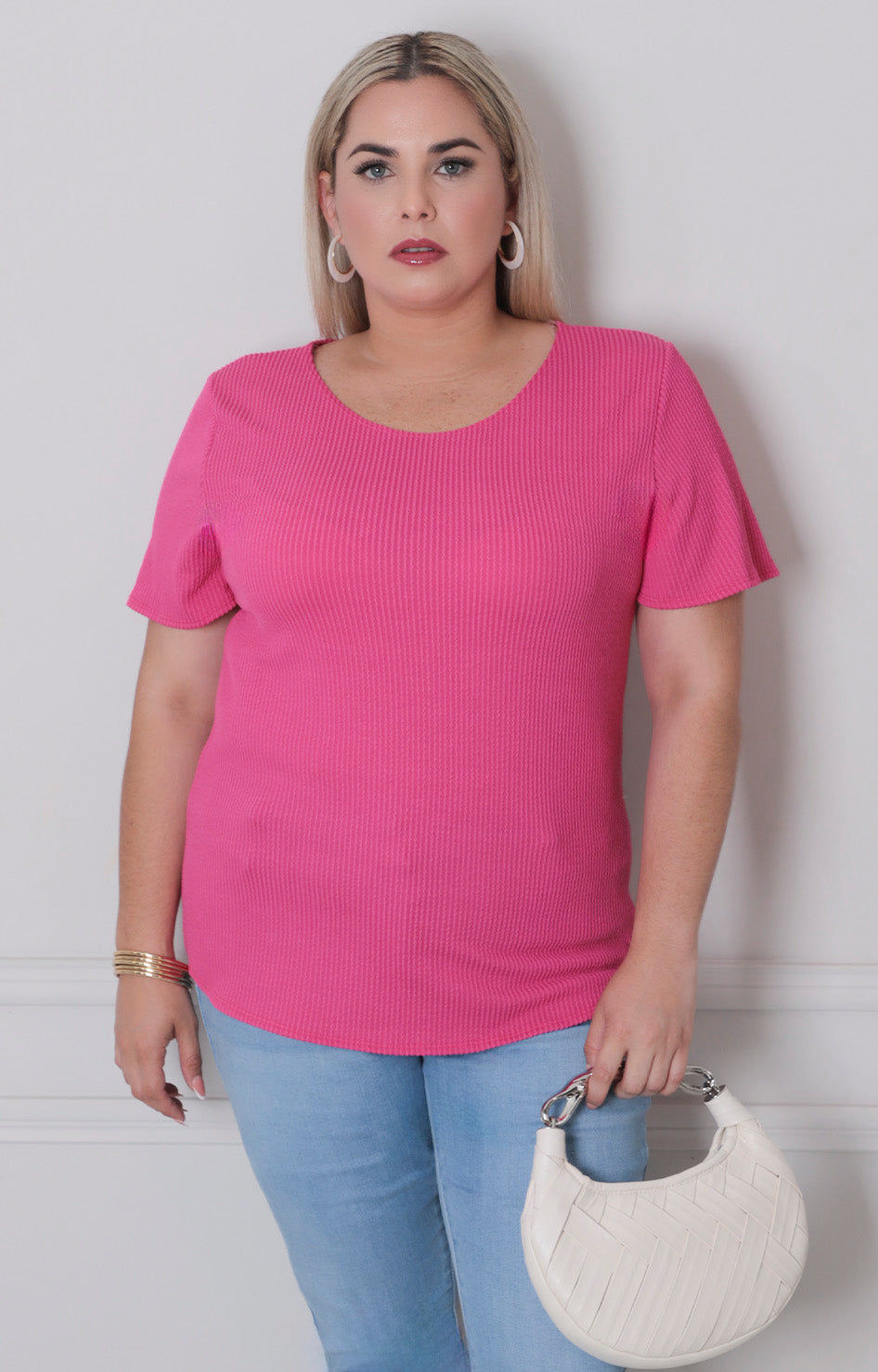 Blusa lisa con textura - BLUSAS CURVY Boutiquemirel 