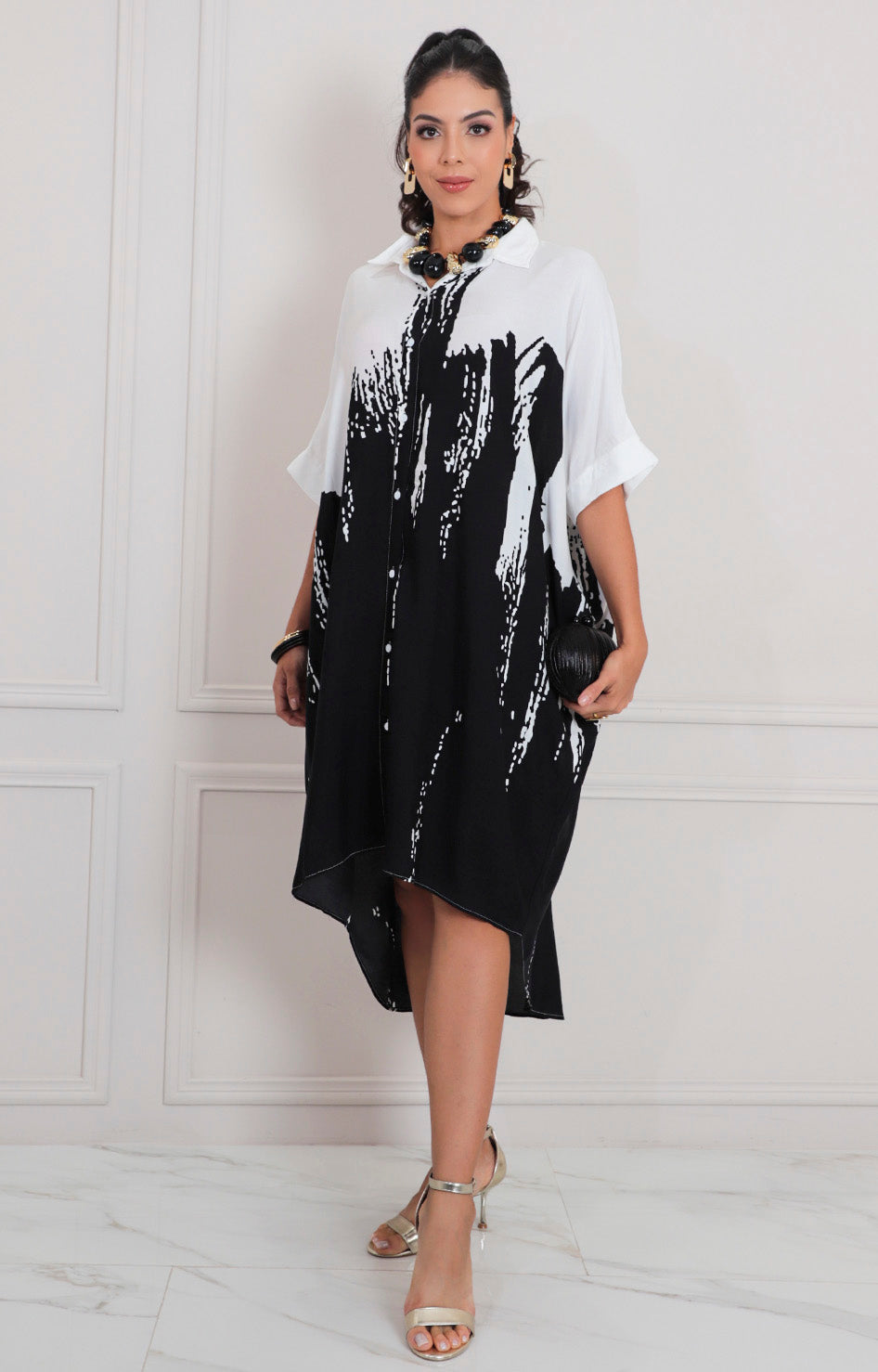 Vestido blanco estampado