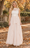 Palazzo beige plisado