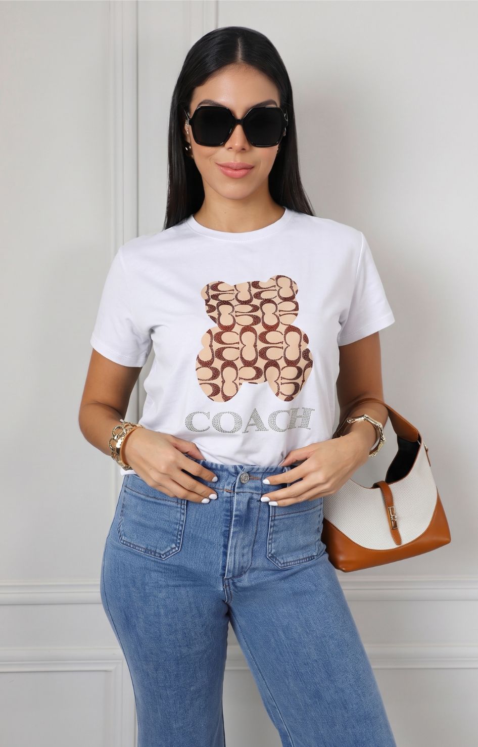 Blusa con estampado gráfico de oso