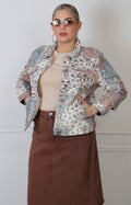 Chamarra estampado patchwork con botones