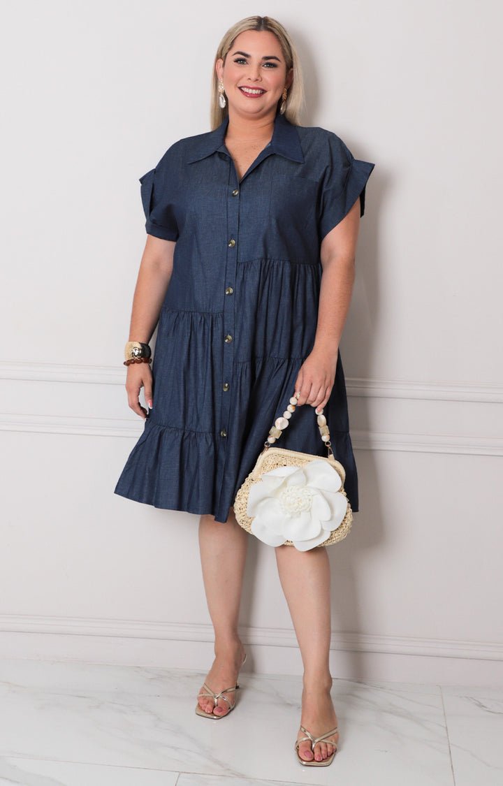 Vestido corto de mezclilla - VESTIDO CORTO CURVY Boutiquemirel 