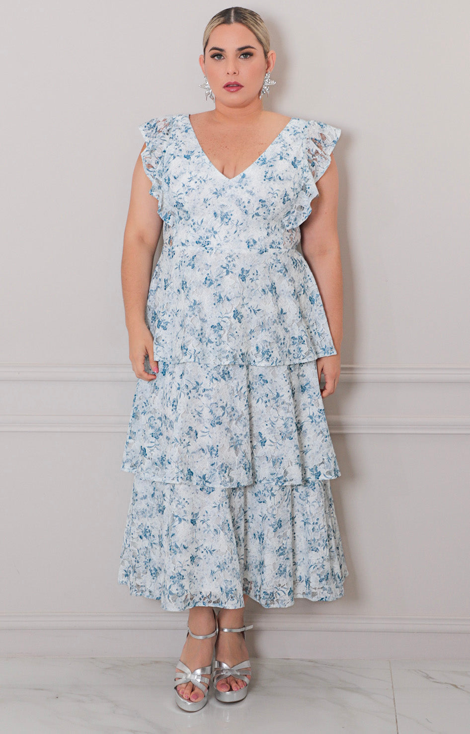 Vestido estampado con volantes - VESTIDO LARGO CURVY Boutiquemirel 