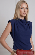 Blusa corta azul marino - BLUSAS REGULAR Boutiquemirel 