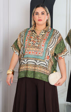 Blusa camisera verde boho