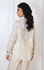 Blusa beige manga larga