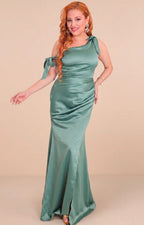 Vestido verde con moños - VESTIDO LARGO REGULAR Boutiquemirel 