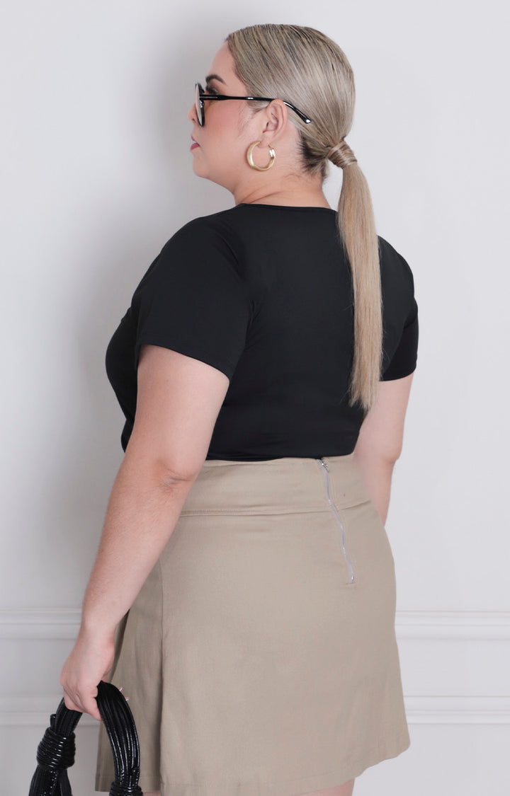 Blusa lisa con mangas - BLUSAS CURVY Boutiquemirel 