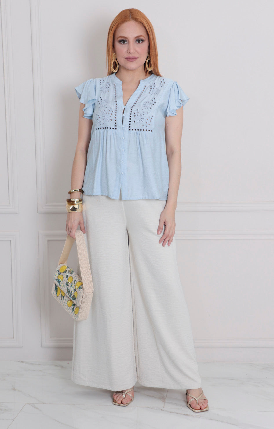 Blusa lisa con textura - BLUSAS REGULAR Boutiquemirel 