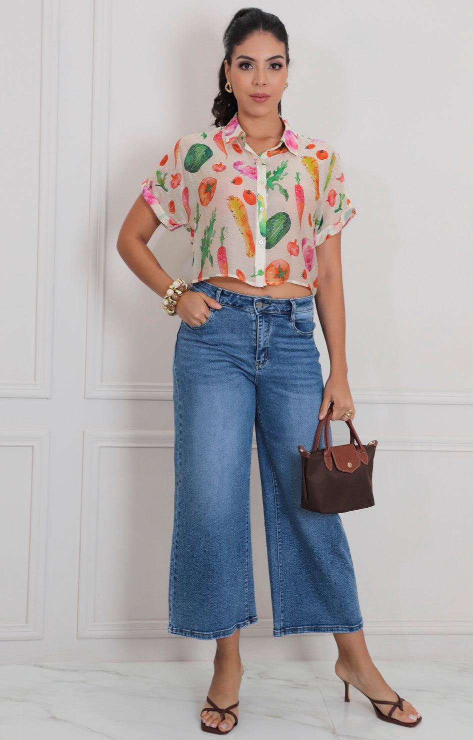 Blusa estampado con botones