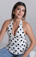 Blusa blanca polka dots - BLUSAS REGULAR Boutiquemirel 