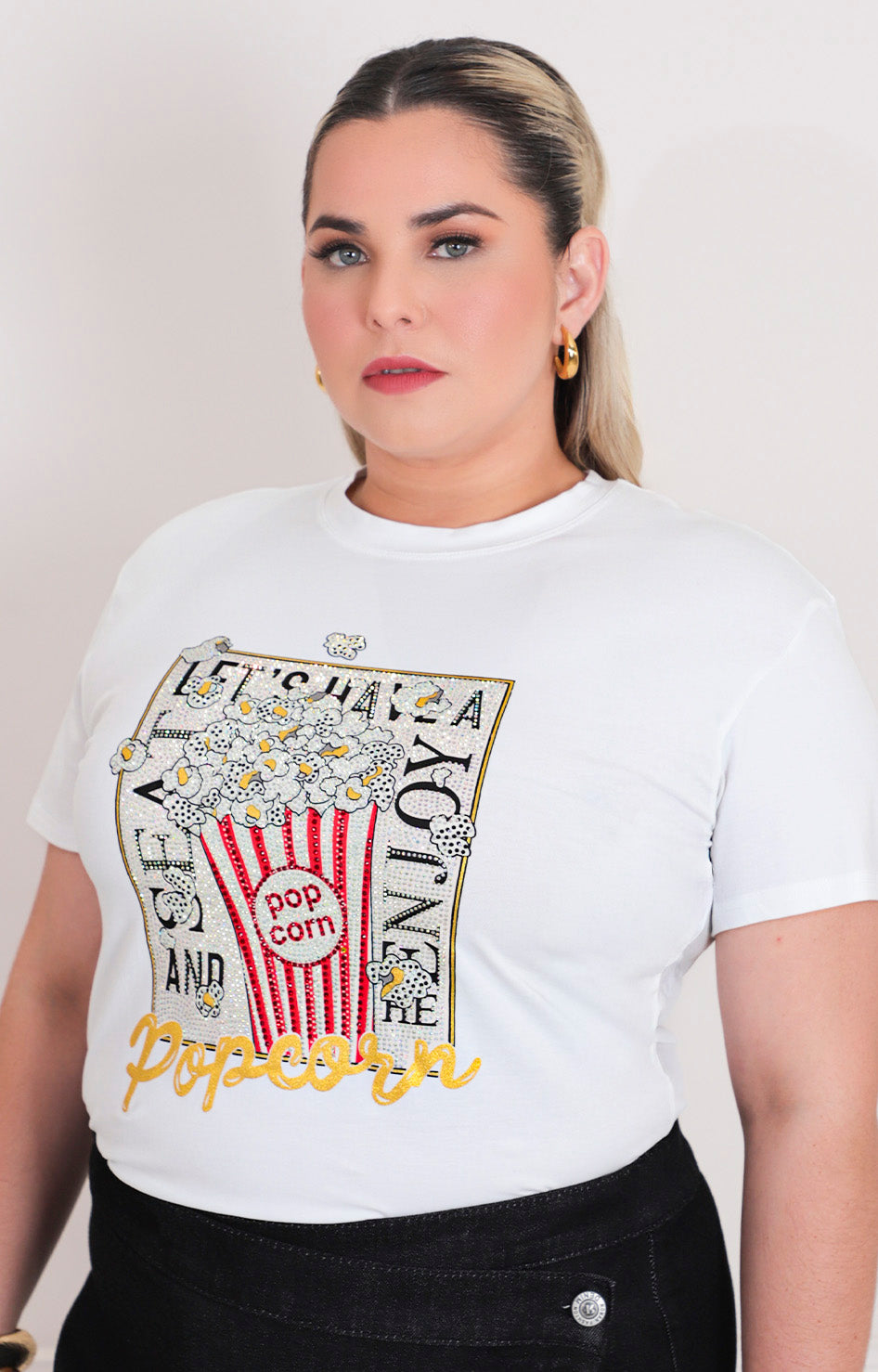 Blusa estampada con brillos