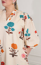 Vestido beige estampado floral