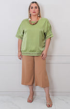 Blusa lisa con bordado - BLUSAS CURVY Boutiquemirel 