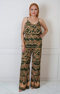 Palazzo con estampado tropical de tirantes