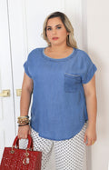 Blusa de mezclilla con bordado