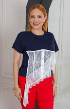 Blusa con aplicación de encaje