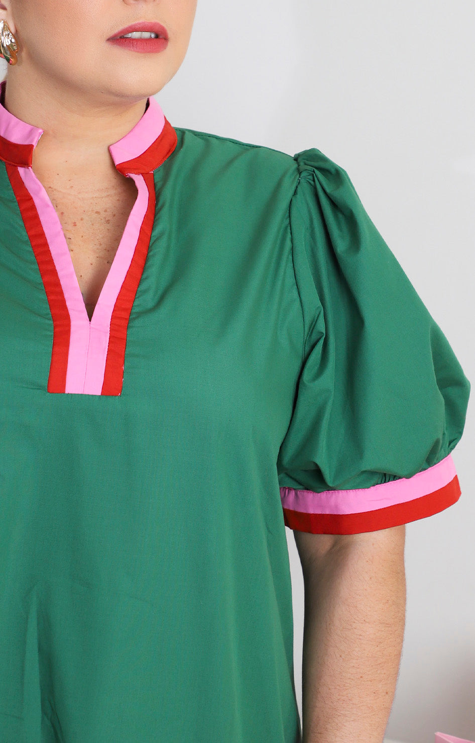 Vestido verde liso