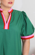 Vestido verde liso