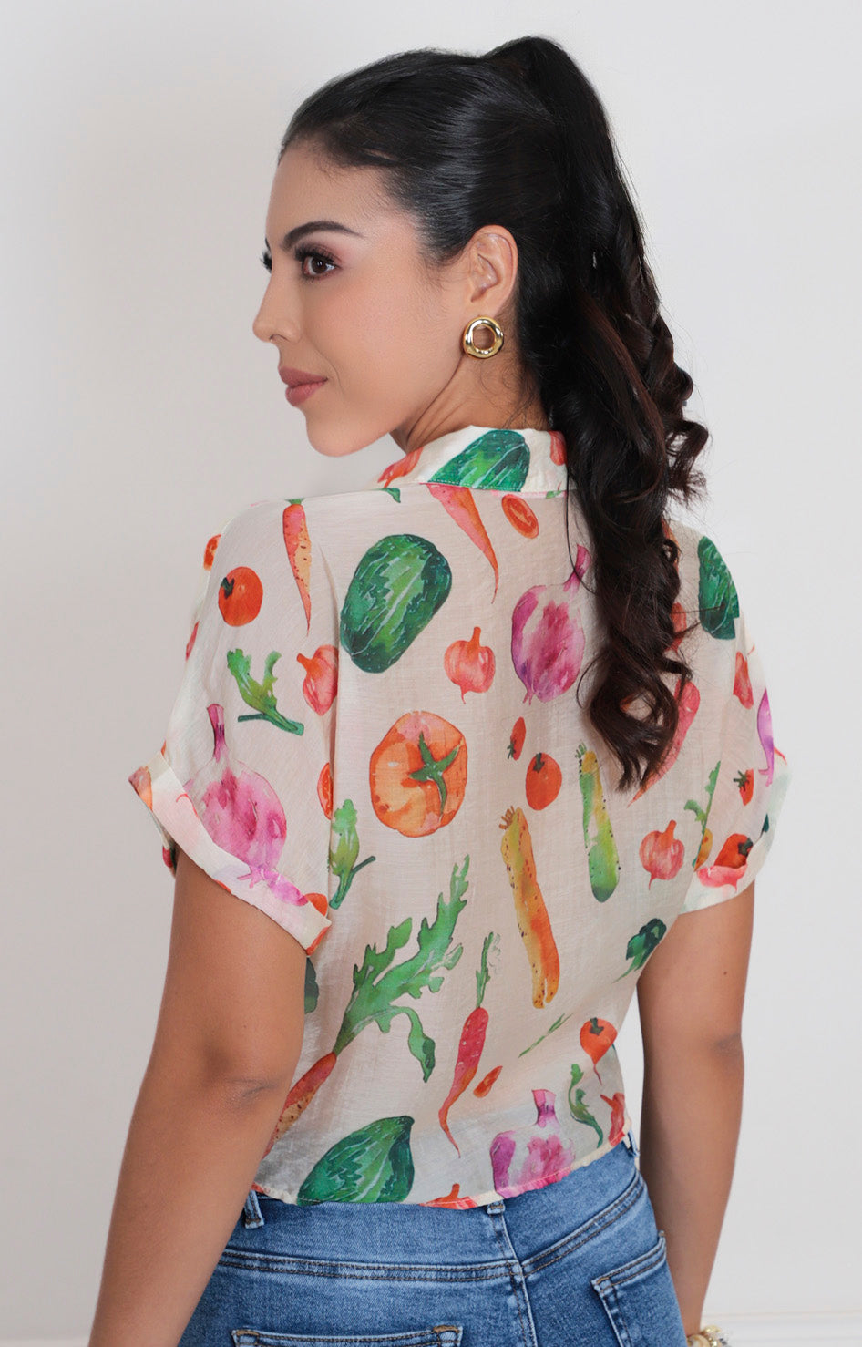 Blusa estampado con botones
