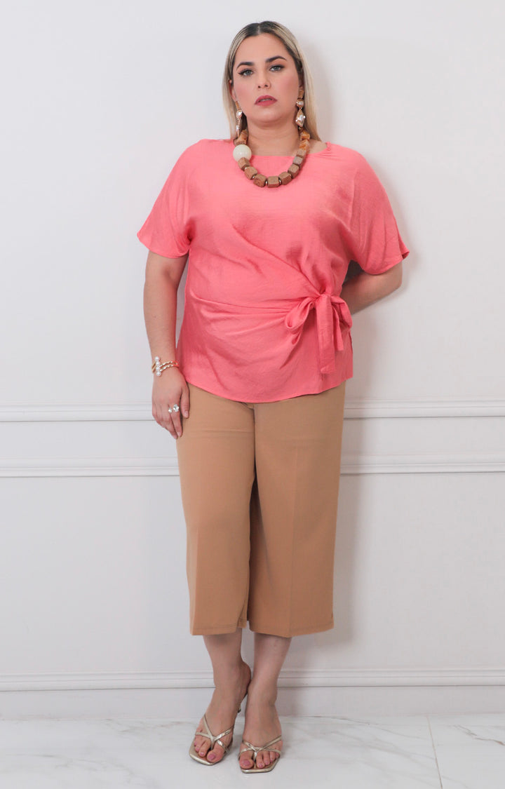 Blusa lisa con lazo - BLUSAS CURVY Boutiquemirel 