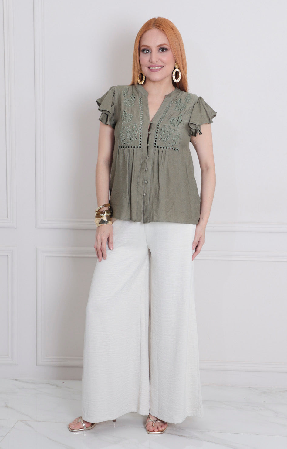 Blusa lisa con textura - BLUSAS REGULAR Boutiquemirel 