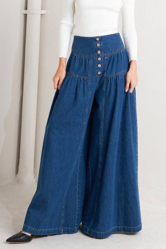 Pantalón palazzo denim - PANTALON Boutiquemirel 