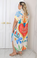 Vestido estampado con botones