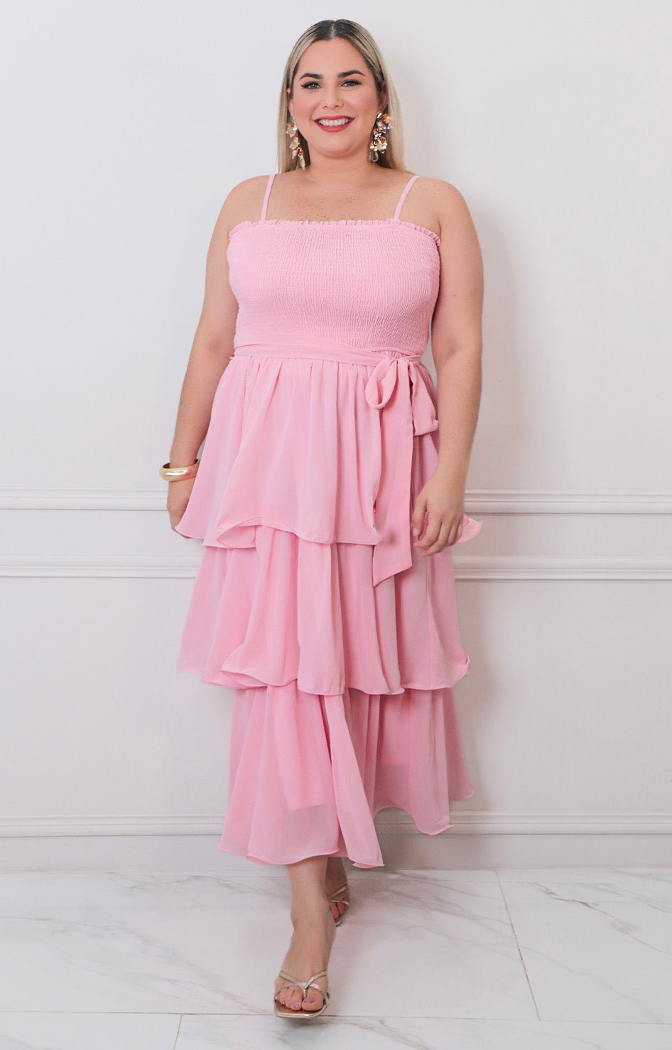 Vestido de tirantes con tablones - VESTIDO LARGO CURVY Boutiquemirel 