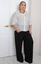 Blusa camisera a rayas Boutiquemirel para mujer curvy