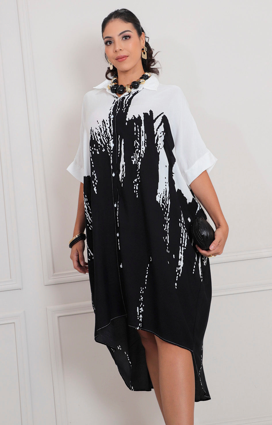 Vestido blanco estampado