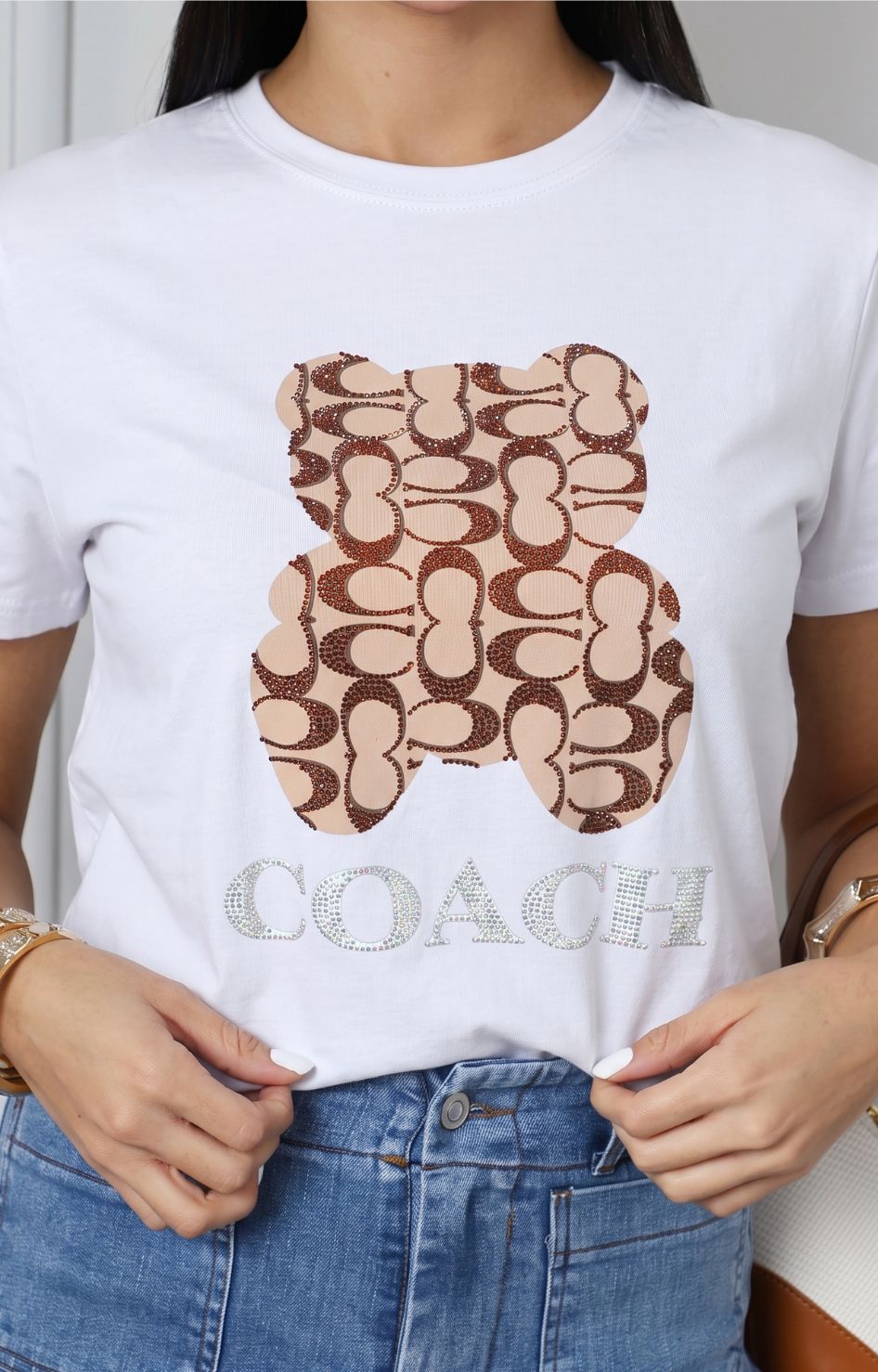 Blusa con estampado gráfico de oso
