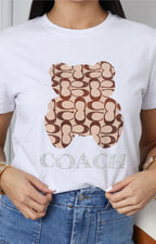 Blusa con estampado gráfico de oso