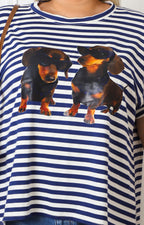 Blusa a rayas con estampado