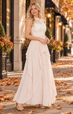 Palazzo beige plisado