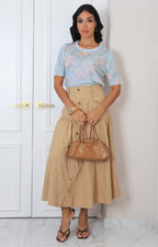 Blusa azul estampada
