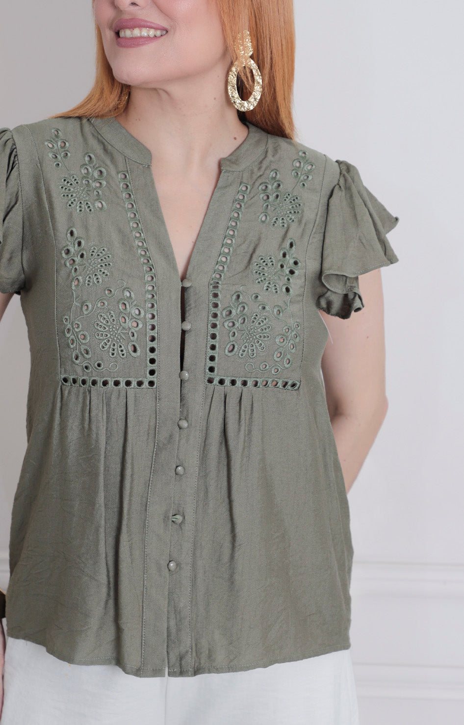 Blusa lisa con textura - BLUSAS REGULAR Boutiquemirel 