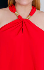 Blusa halter cruzada