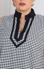 Vestido negro estampado