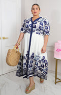 Vestido beige estampado de flores