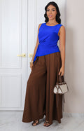 Blusa azul asimètrica