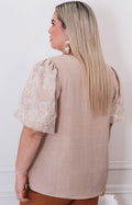 Blusa lisa con bordado - BLUSAS CURVY Boutiquemirel 