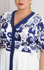 Vestido beige estampado de flores