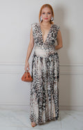 Vestido largo con estampado animal print
