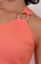 Blusa lisa asimétrica