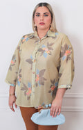 Blusa beige estampada - BLUSAS CURVY Boutiquemirel 